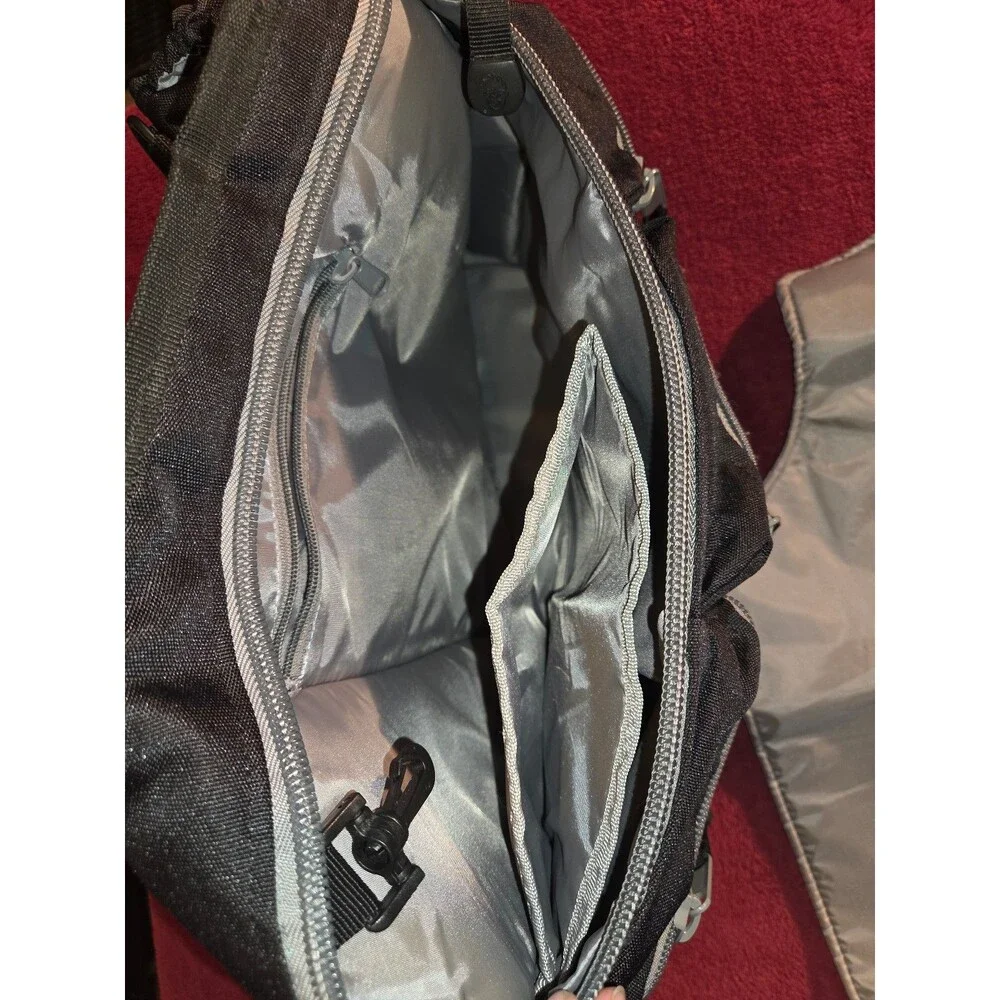 Diaper Dude Original Black Messenger Diaper Bag 4 Dads Crossbody w/ Changing Pad